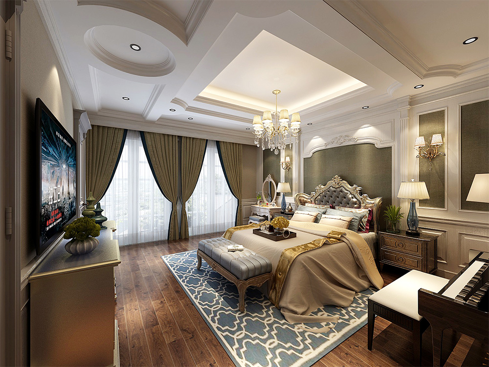 装修案例经典美式风格别墅装修效果图-公主房装饰 装修案例经典美式风格别墅装修效果图-公主房装饰