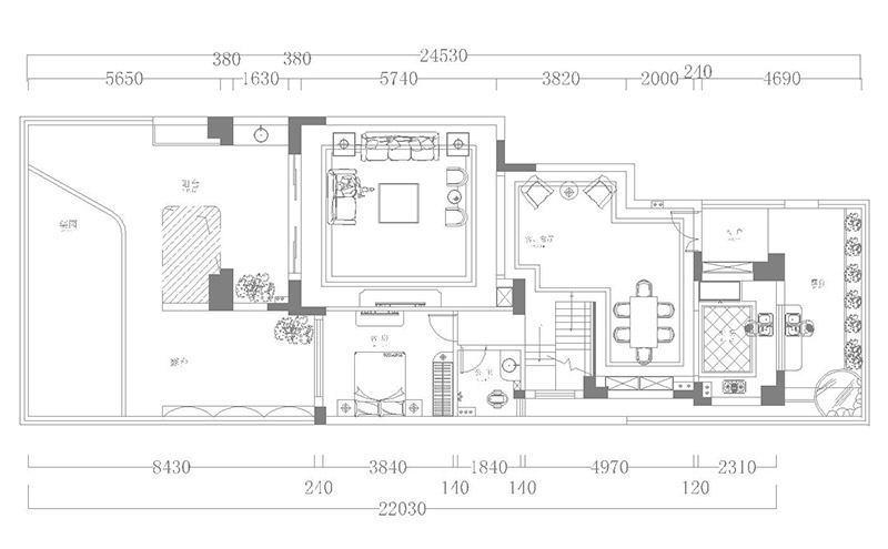 佛山装修公司美式风格室内装修效果图-平面图 佛山装修公司美式风格室内装修效果图-平面图