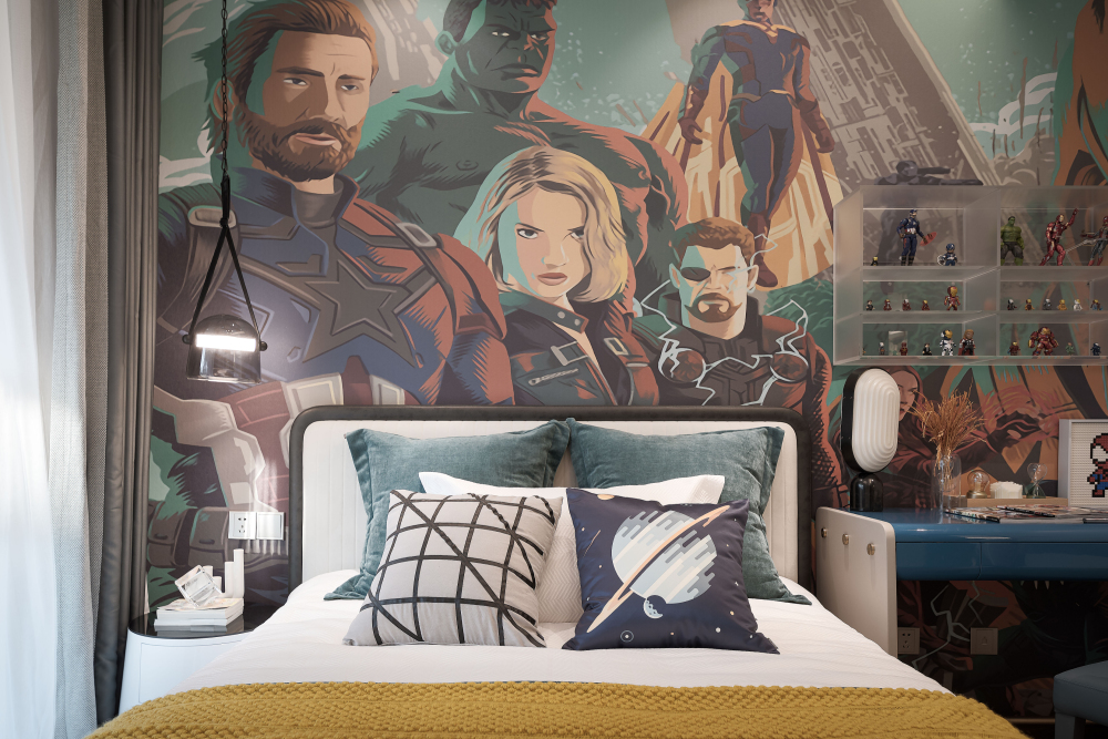 现代轻奢风格室内设计家装案例-次卧 现代轻奢风格室内设计家装案例-次卧