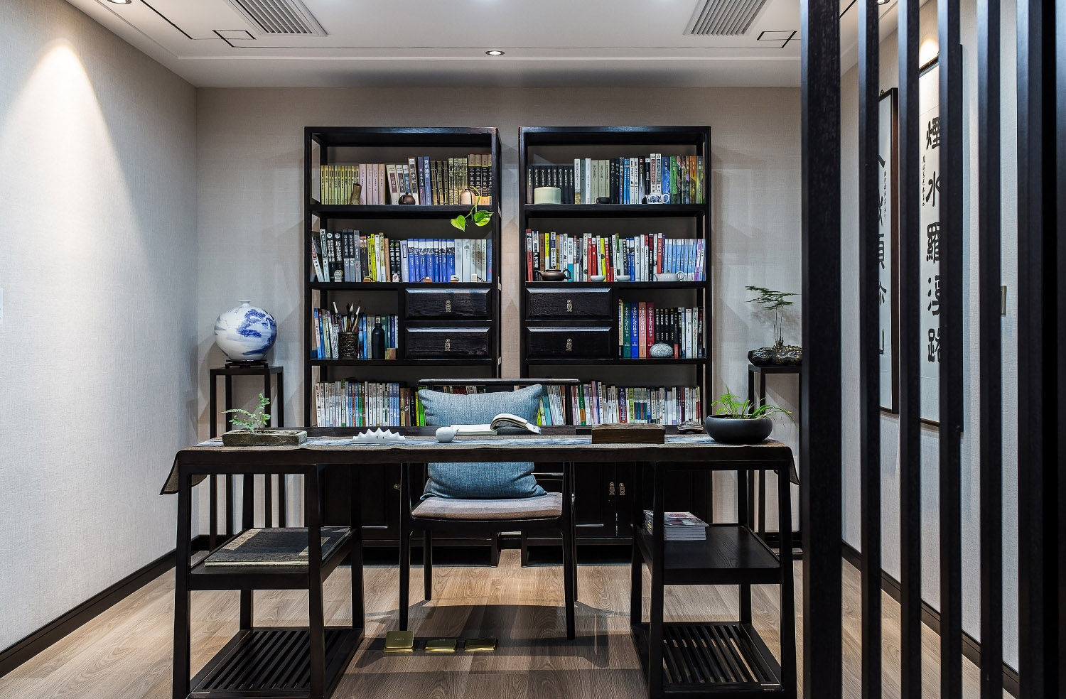 新中式风格家装设计室内装修效果图-书房 新中式风格家装设计室内装修效果图-书房