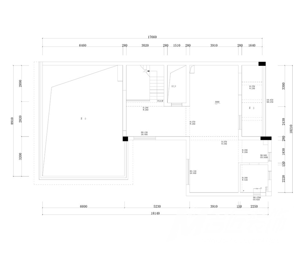 别墅三层平面图 别墅三层平面图