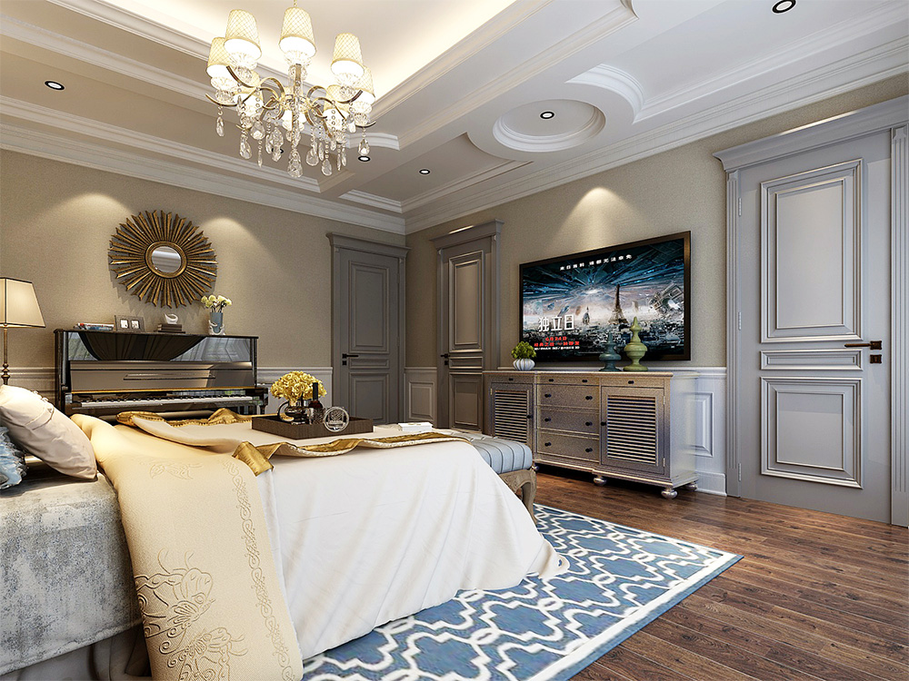 装修案例经典美式风格别墅装修效果图-公主房 装修案例经典美式风格别墅装修效果图-公主房