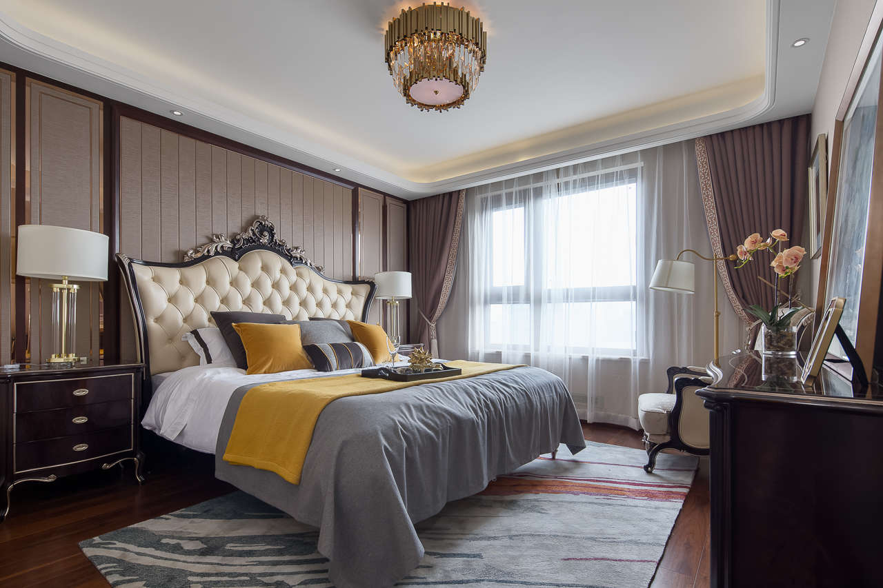 装修案例欧式轻奢风格室内装修效果图-卧室 装修案例欧式轻奢风格室内装修效果图-卧室