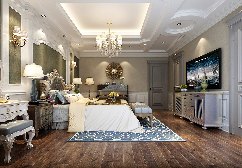 装修案例经典美式风格别墅装修效果图-公主房 装修案例经典美式风格别墅装修效果图-公主房