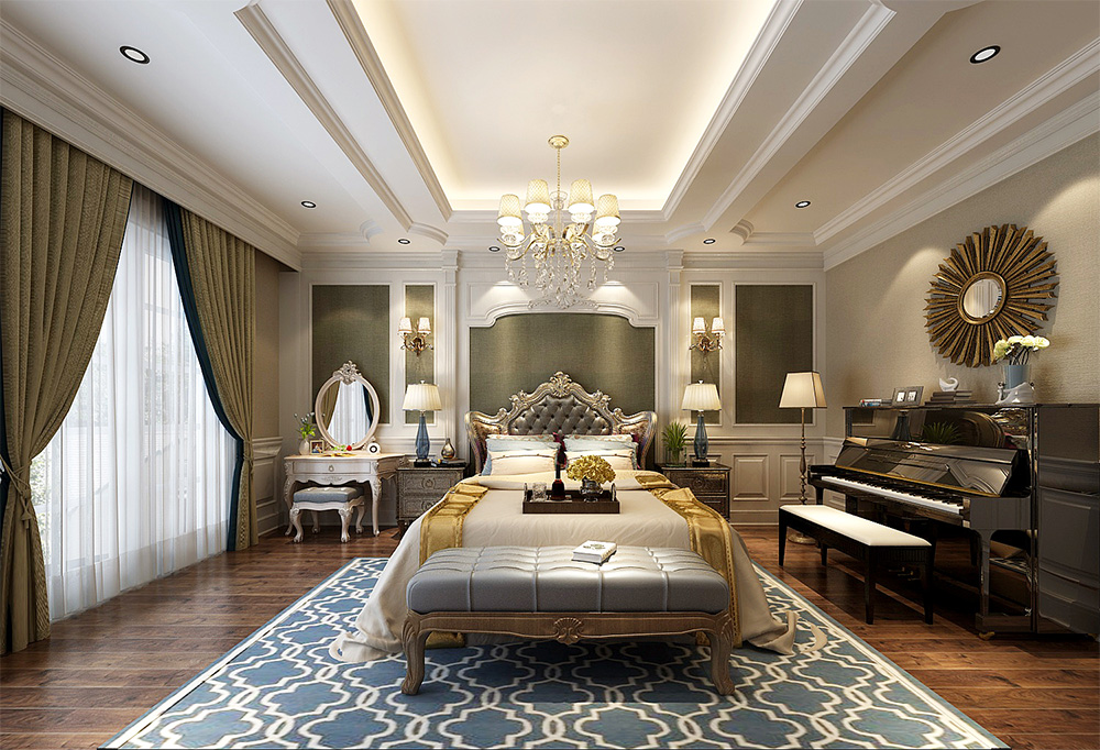 装修案例经典美式风格别墅装修效果图-公主房 装修案例经典美式风格别墅装修效果图-公主房