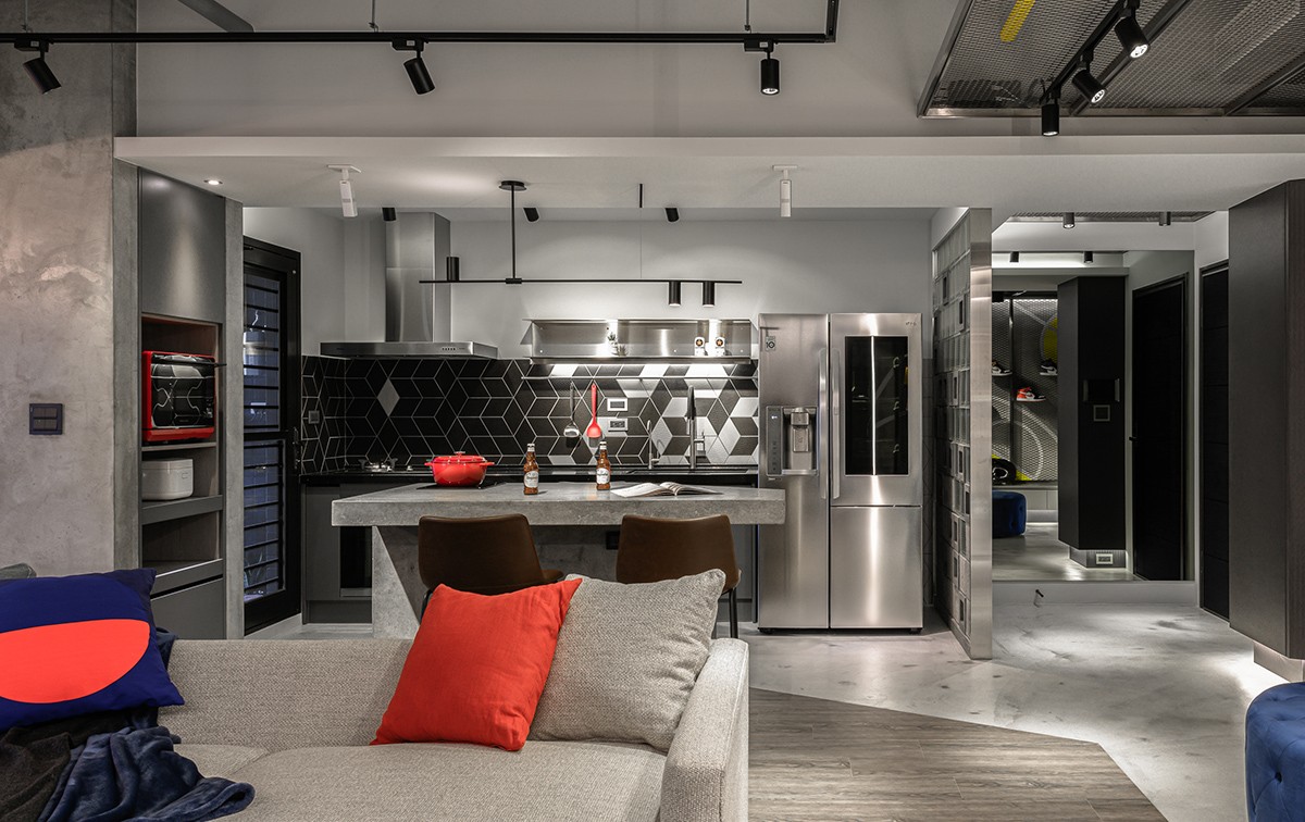 现代工业风格家装设计室内装修效果图-餐厅 现代工业风格家装设计室内装修效果图-餐厅