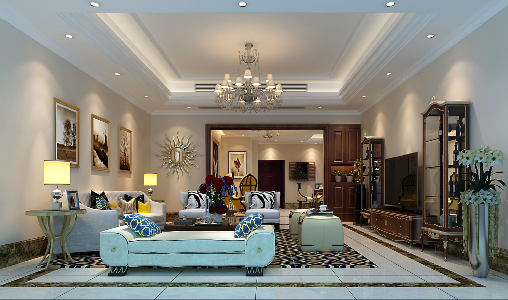 佛山装修公司美式风格室内装修效果图-客厅 佛山装修公司美式风格室内装修效果图-客厅