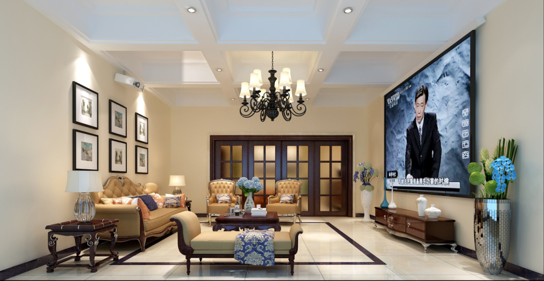 佛山装修公司美式风格室内装修效果图-二楼客厅 佛山装修公司美式风格室内装修效果图-二楼客厅