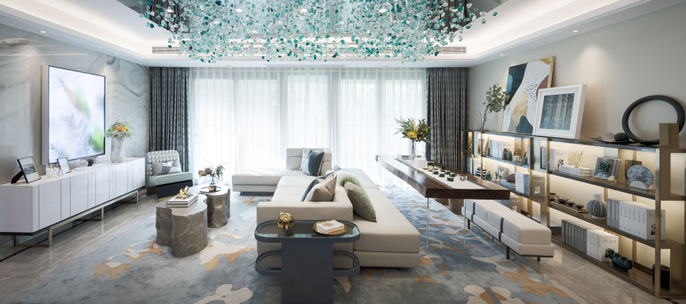 现代轻奢风格室内设计家装案例-客厅 现代轻奢风格室内设计家装案例-客厅